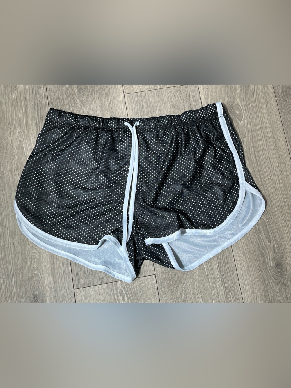 Bobbie Brooks Black Polka Dot Athletic Shorts with White Trim